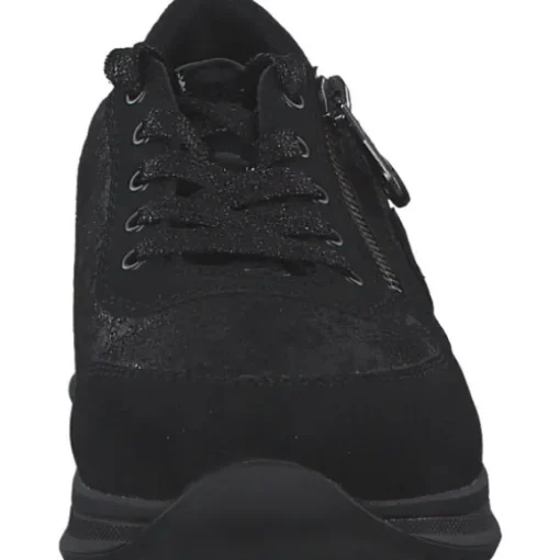 Rieker N1411, Schnürschuhe, Damen, schwarz/schwarz-metallic/black
