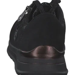 Rieker N1411, Schnürschuhe, Damen, schwarz/schwarz-metallic/black