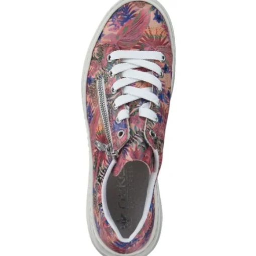 Rieker N6401, Schnürschuhe, Damen, rosa-jungle