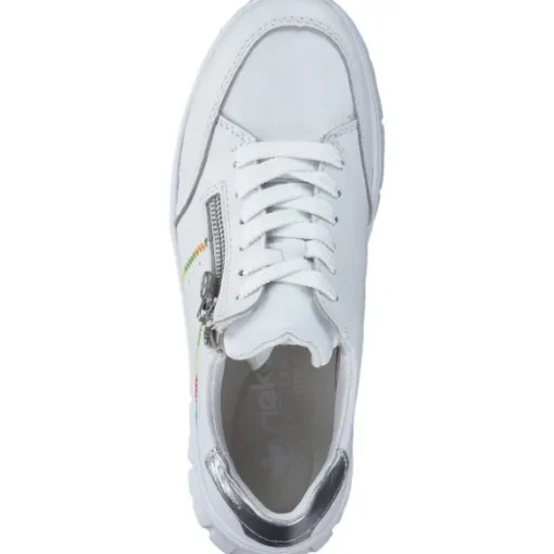 Rieker N1313, Schnürschuhe, Damen, weiss/silber/weiss
