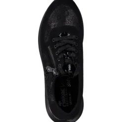 Rieker N1411, Schnürschuhe, Damen, schwarz/schwarz-metallic/black