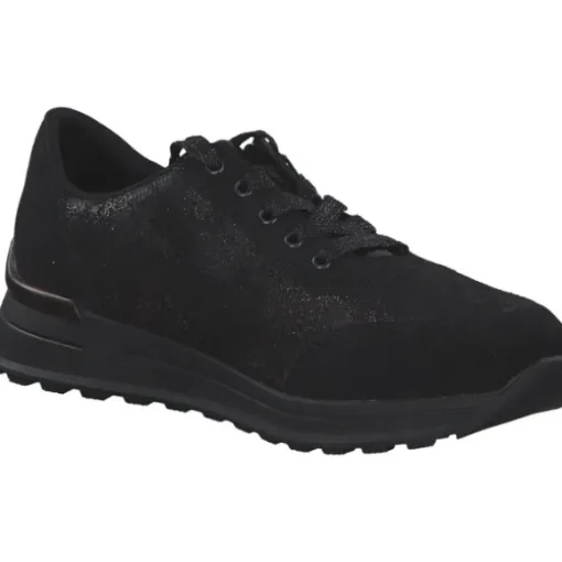 Rieker N1411, Schnürschuhe, Damen, schwarz/schwarz-metallic/black