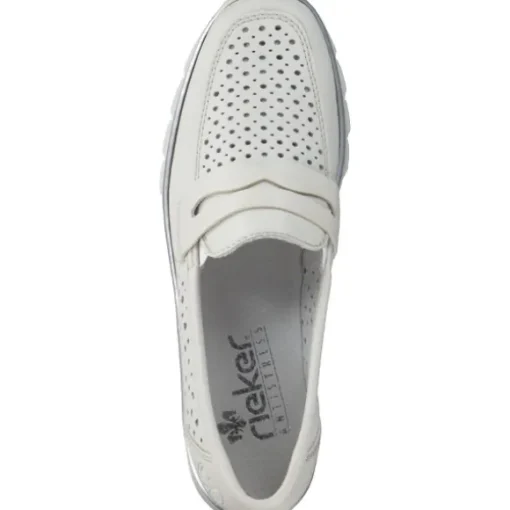 Rieker N3356, Slipper, Damen, offwhite/porzellan