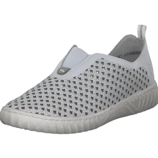 Rieker N0965, Slipper, Damen, weiss/cement