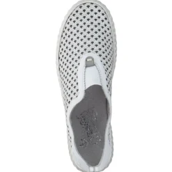 Rieker N0965, Slipper, Damen, weiss/cement