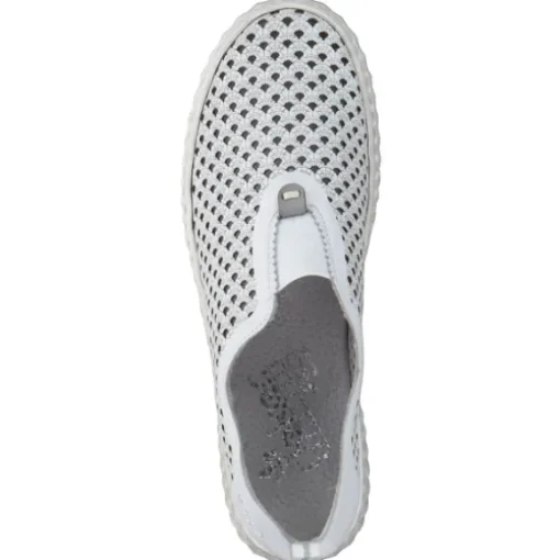 Rieker N0965, Slipper, Damen, weiss/cement