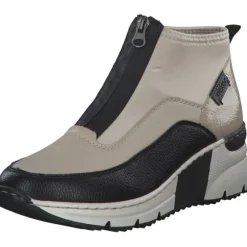 Rieker N6352, Stiefeletten, Damen, Schwarz/Weiss