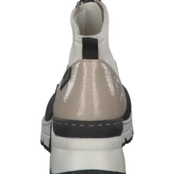 Rieker N6352, Stiefeletten, Damen, Schwarz/Weiss