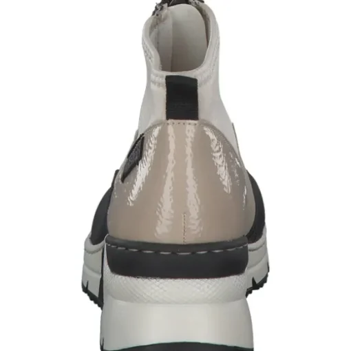 Rieker N6352, Stiefeletten, Damen, Schwarz/Weiss