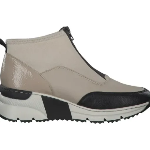 Rieker N6352, Stiefeletten, Damen, Schwarz/Weiss
