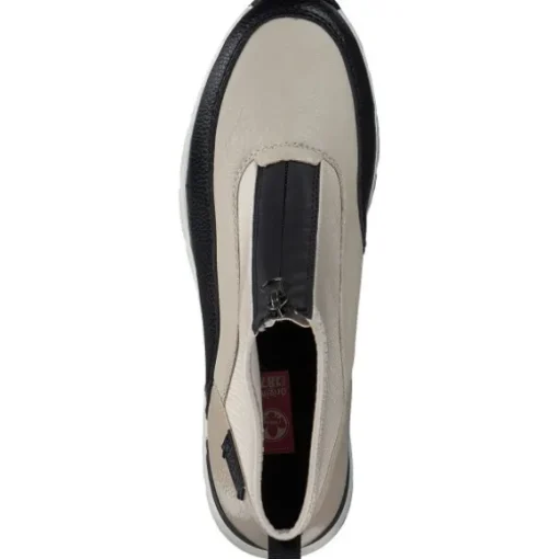 Rieker N6352, Stiefeletten, Damen, Schwarz/Weiss