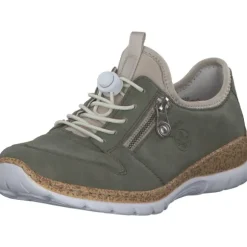 Rieker N42G0, Schnürschuhe, Damen, schilf/perlcreme