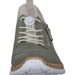 Rieker N42G0, Schnürschuhe, Damen, schilf/perlcreme