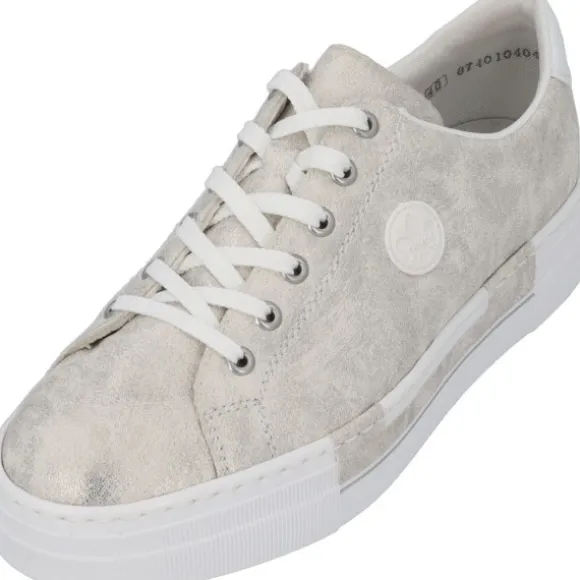 Rieker N49W1, Schnürschuhe, Damen, beige-gold/weiss