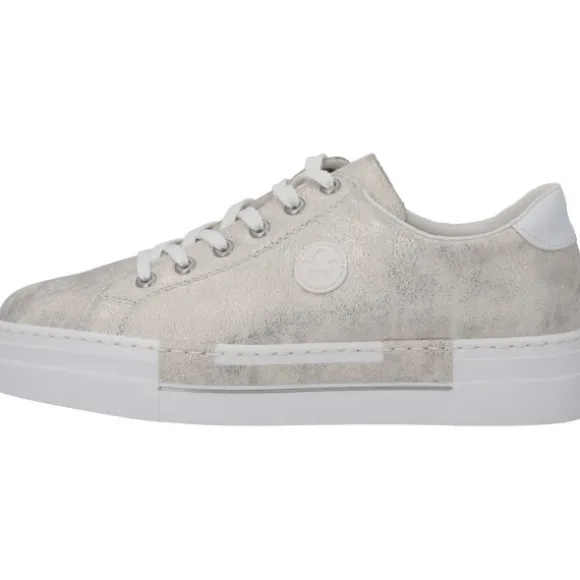 Rieker N49W1, Schnürschuhe, Damen, beige-gold/weiss