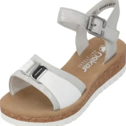 Rieker V4365, Keilsandaletten, Damen, fog-silver/bianco
