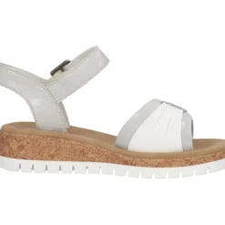 Rieker V4365, Keilsandaletten, Damen, fog-silver/bianco