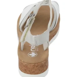 Rieker V4365, Keilsandaletten, Damen, fog-silver/bianco
