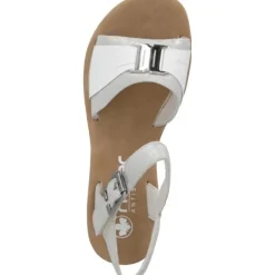 Rieker V4365, Keilsandaletten, Damen, fog-silver/bianco