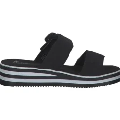 Rieker V0299, Plateau-Pantoletten, Damen, schwarz/schwarz