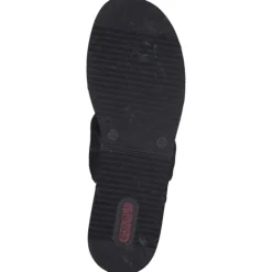 Rieker V0299, Plateau-Pantoletten, Damen, schwarz/schwarz