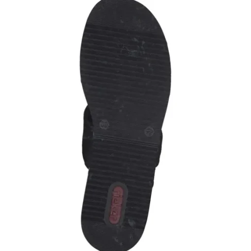Rieker V0299, Plateau-Pantoletten, Damen, schwarz/schwarz