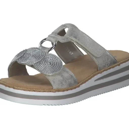 Rieker V02K3, Pantoletten & Badeschuhe, Damen, Silber