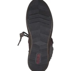 Rieker Z6620-33, Schnürstiefel, Damen, rot/schwarz-kiesel