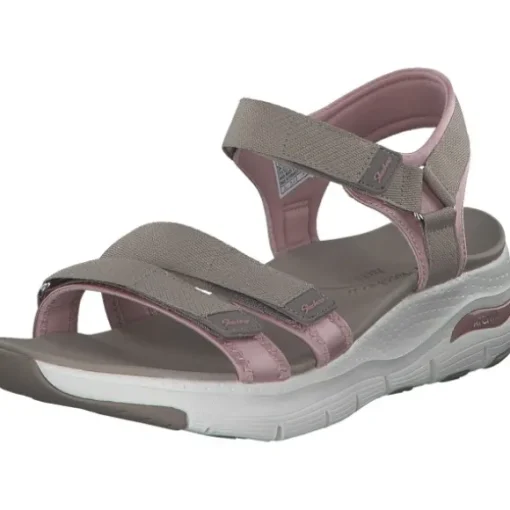 Skechers 119305, Keilsandaletten, Damen, taupe/pink