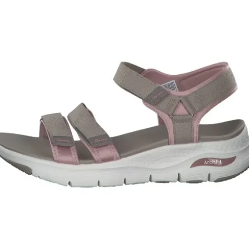 Skechers 119305, Keilsandaletten, Damen, taupe/pink