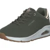 Skechers 155196 OLV Uno Shimmer Away, Schnürschuhe, Damen, OLIVE