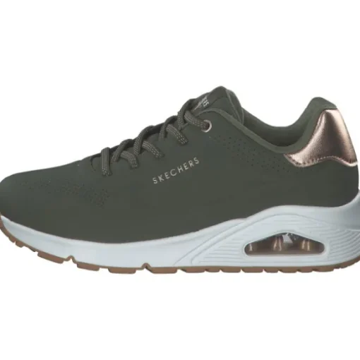 Skechers 155196 OLV Uno Shimmer Away, Schnürschuhe, Damen, OLIVE