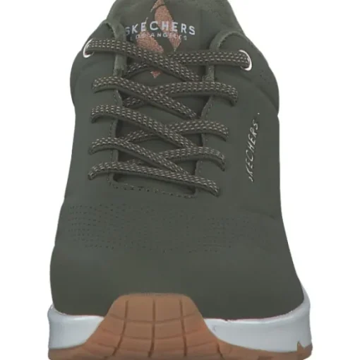 Skechers 155196 OLV Uno Shimmer Away, Schnürschuhe, Damen, OLIVE