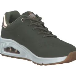 Skechers 155196 OLV Uno Shimmer Away, Schnürschuhe, Damen, OLIVE