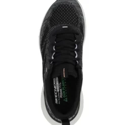 Skechers 150471, Schnürschuhe, Damen, BLACK KNIT / LAVENDER TRIM