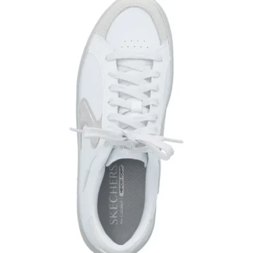 Skechers 185170, Schnürschuhe, Damen, WHITE / SILVER TRIM