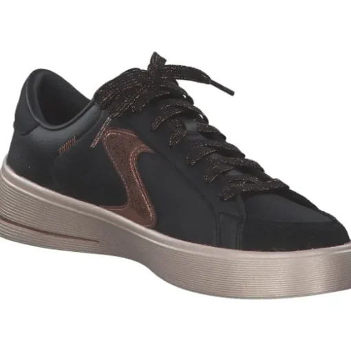 Skechers 185170, Schnürschuhe, Damen, BLACK / BROWN TRIM