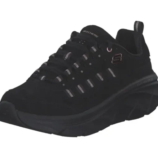 Skechers 150106-BKRG D'LUX WALKER2.0 GOLDEN STEP, Schnürschuhe, Damen, BLACK/ROSEGOLD TRIM