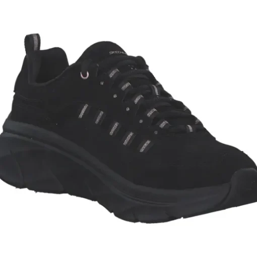 Skechers 150106-BKRG D'LUX WALKER2.0 GOLDEN STEP, Schnürschuhe, Damen, BLACK/ROSEGOLD TRIM