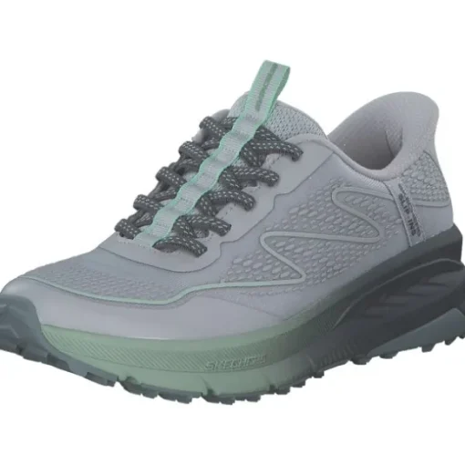 Skechers 180157-GYGR SWITCH BACK, Slip-On-Sneaker, Damen, GRAY / GREENTRIM