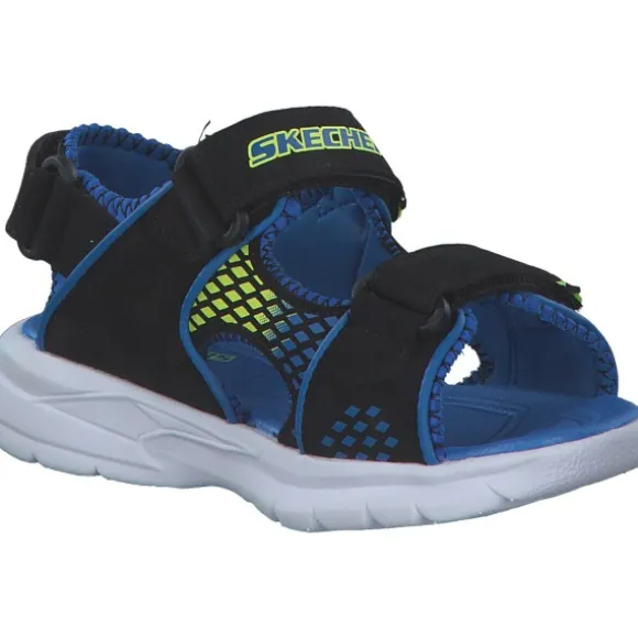 Skechers 90558L, Sandaletten, Kinder, black/blue/royal & lime