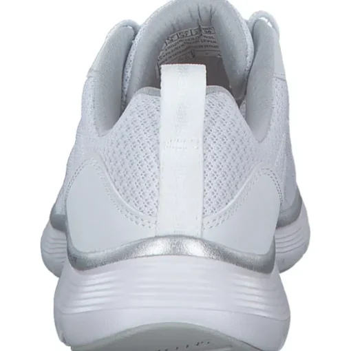Skechers 150206-WSL FLEX APPEAL 5.0-UPTAKE, Schnürschuhe, Damen, WHITE MESH / SILVER TRIM