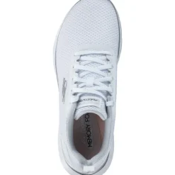 Skechers 150206-WSL FLEX APPEAL 5.0-UPTAKE, Schnürschuhe, Damen, WHITE MESH / SILVER TRIM