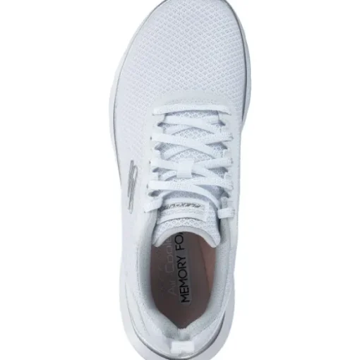 Skechers 150206-WSL FLEX APPEAL 5.0-UPTAKE, Schnürschuhe, Damen, WHITE MESH / SILVER TRIM
