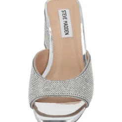 Steve Madden Glowing SM11002850, Plateau-Pantoletten, Damen, crystal