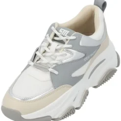 Steve Madden Progressive SM19000096, Schnürschuhe, Damen, Silver/White