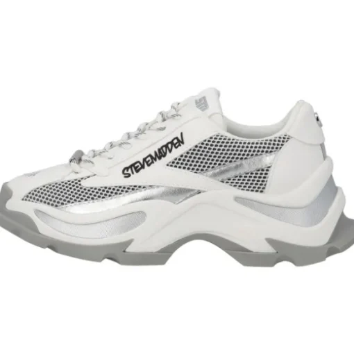 Steve Madden Zoomz SM11002327, Schnürschuhe, Damen, weiß grau
