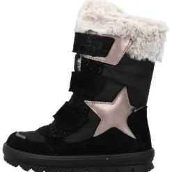 Superfit 1-000226-0000 Stiefelette Leder  FLAVIA, Winterstiefel, Kinder, SCHWARZ/BEIGE