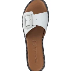 Tamaris 27105, Plateau-Pantoletten, Damen, WHITE LEATHER