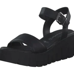 Tamaris 28712, Plateau-Sandaletten, Damen, BLACK LEATHER